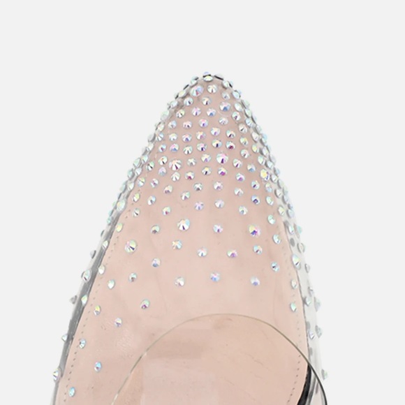 Women’s Spikaqueen Crystal Embellished Stiletto High Heel Pumps in Black Patent - Picture 3 of 5